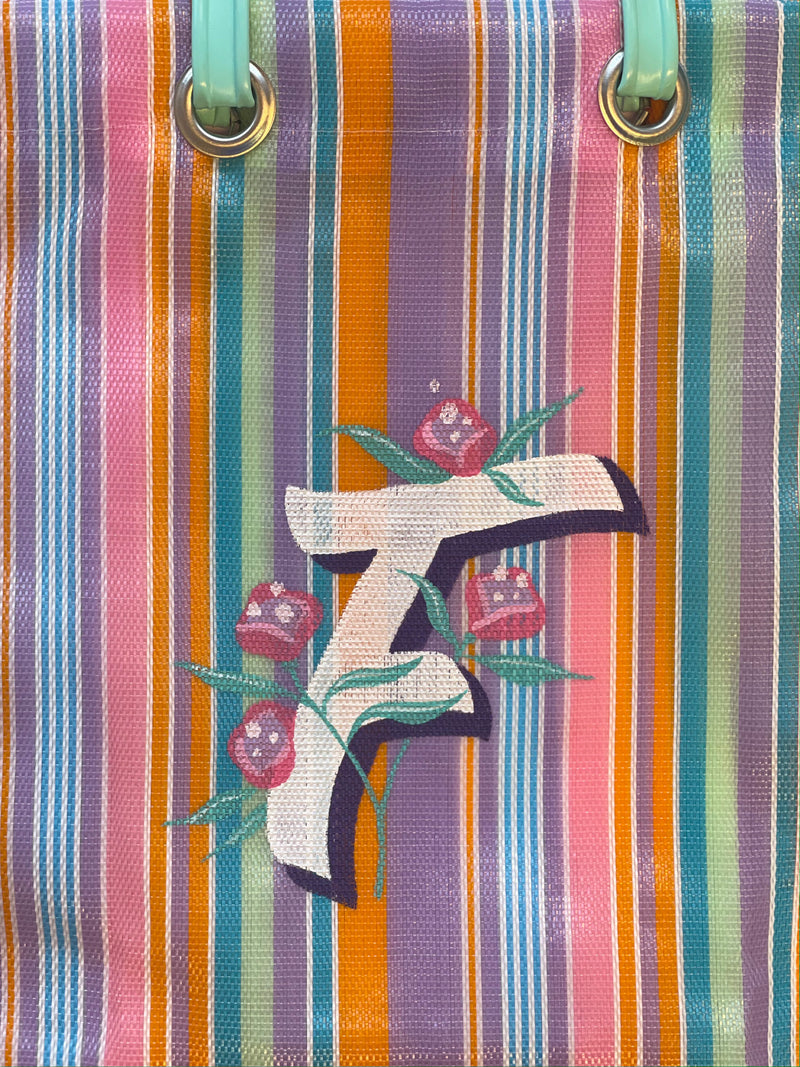 VIBALA Tasche (mehrfarbig) mit Initialen, kreiert und handbemalt vom Künstler PATO.