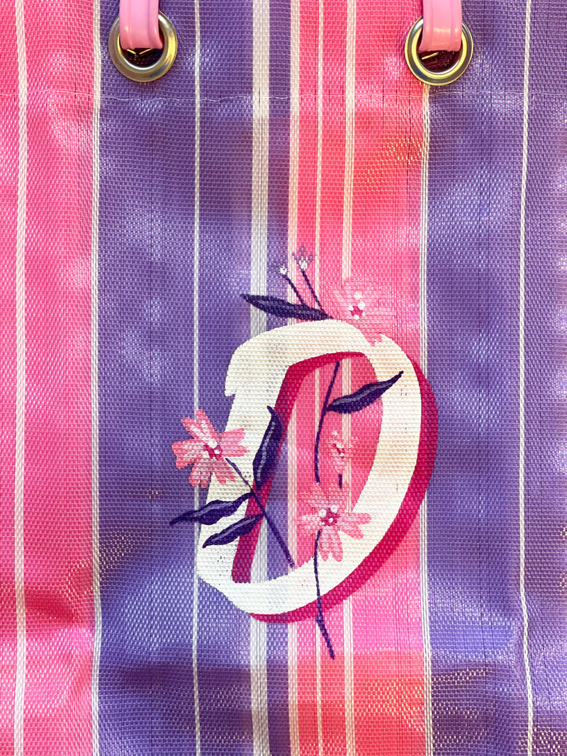 VIBALA Tasche (lila/rosa) mit Initialen, kreiert und handbemalt vom Künstler PATO.