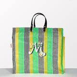 VIBALA Tasche (gelb/grün/schwarz/weiss) mit Initialen, kreiert und handbemalt vom Künstler PATO.